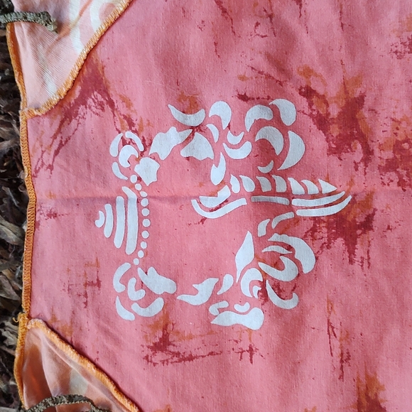 One of a kind Boho Yoga festival soft Cotton shirt Orange. Med - Picture 7 of 8